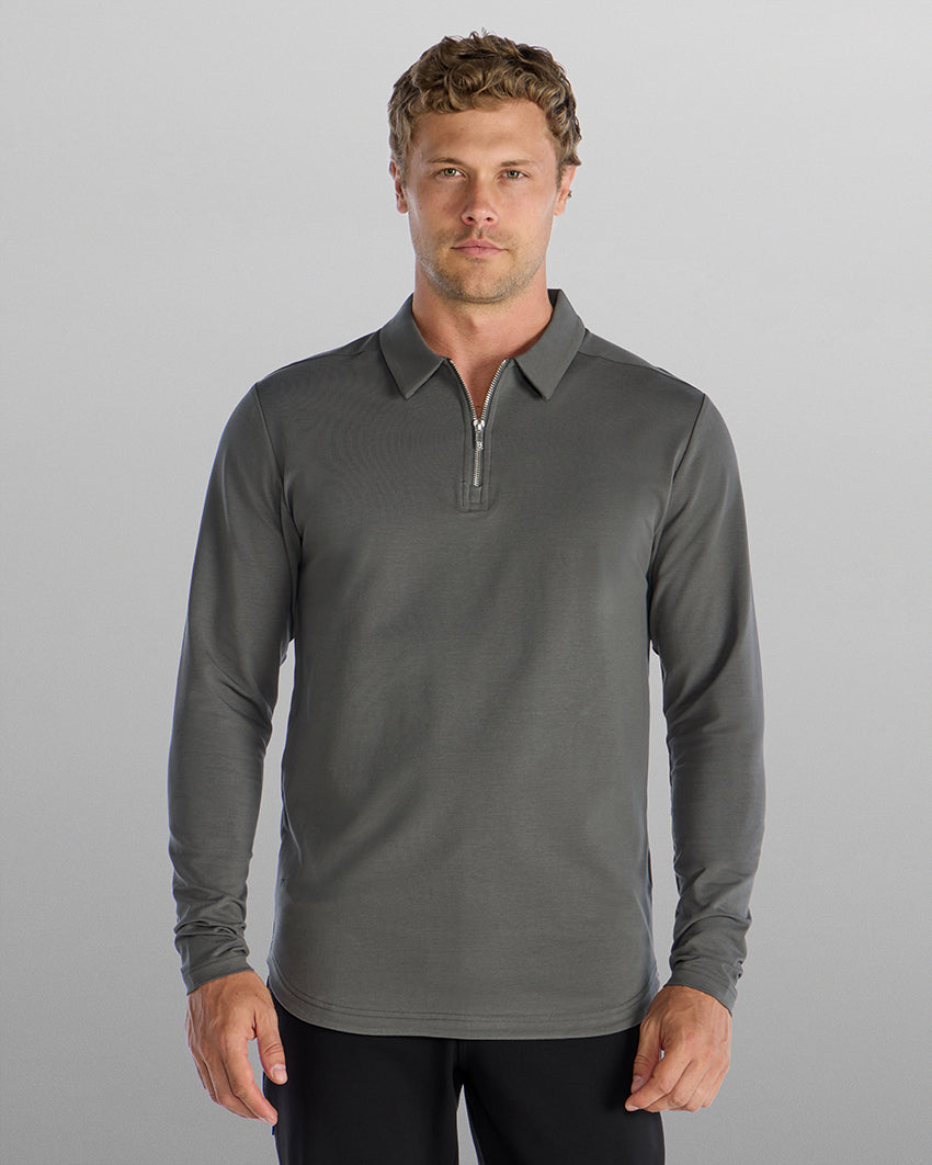 LUX Long Sleeve Zip Polo