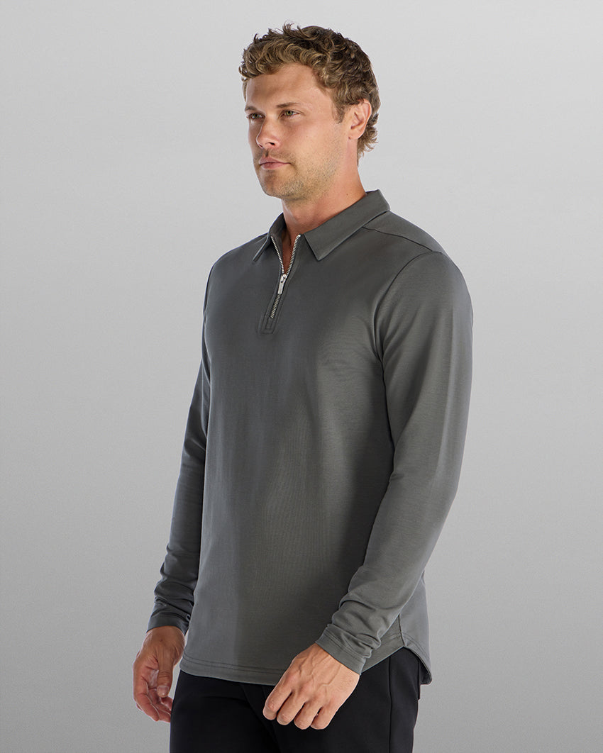 LUX Long Sleeve Zip Polo