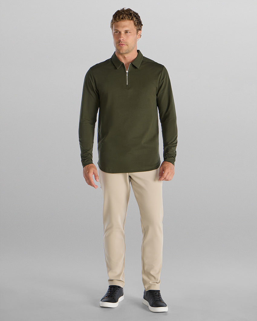 LUX Long Sleeve Zip Polo