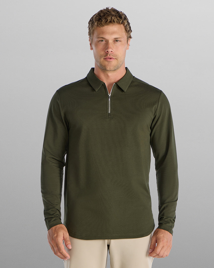LUX Long Sleeve Zip Polo