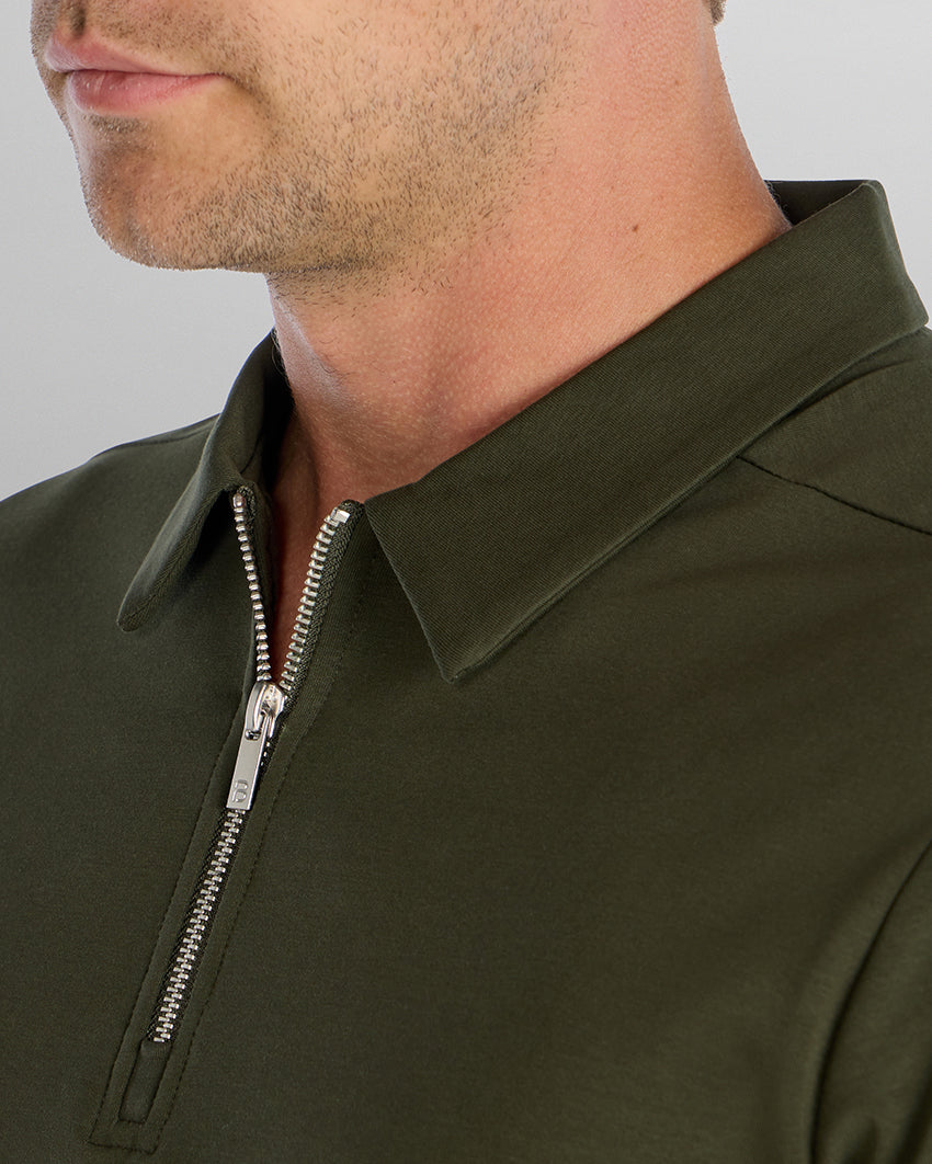 LUX Long Sleeve Zip Polo
