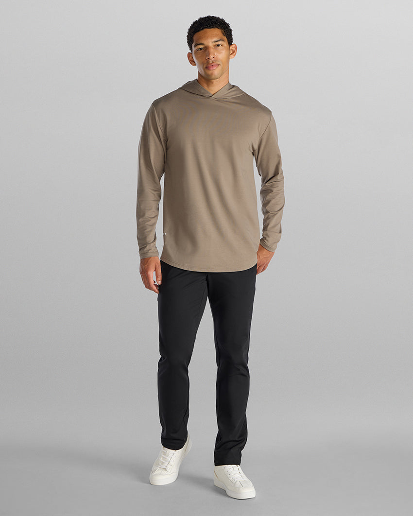 Hooded Drop-Cut Long Sleeve