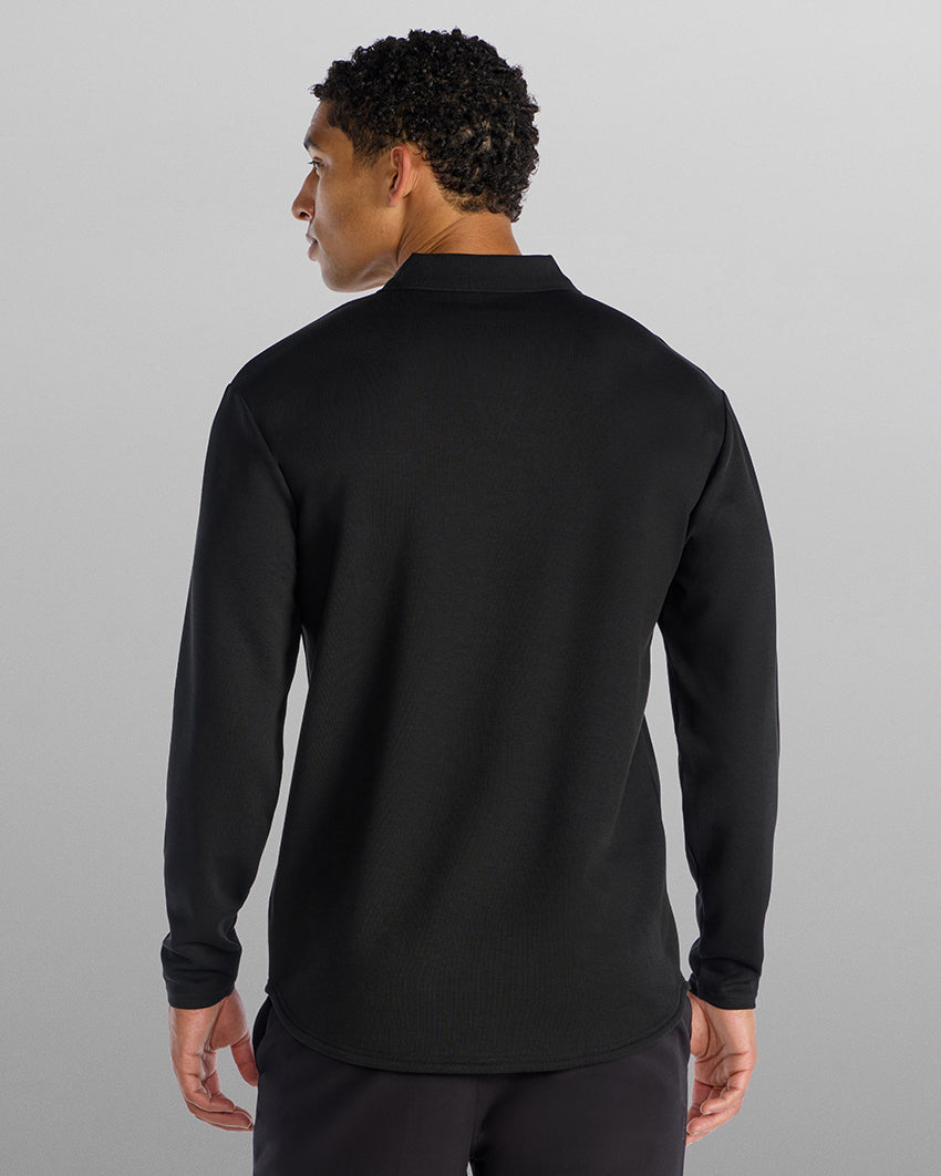 Micro Rib Long Sleeve Polo