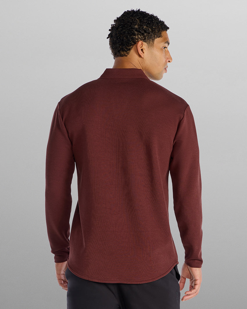 Micro Rib Long Sleeve Polo