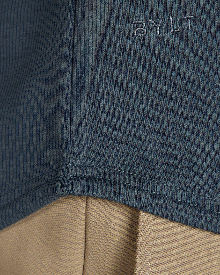 Micro Rib Long Sleeve Polo