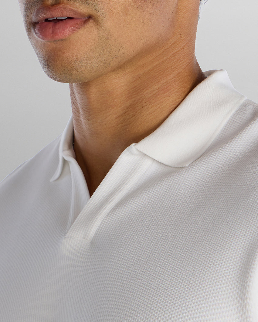 Micro Rib Long Sleeve Polo