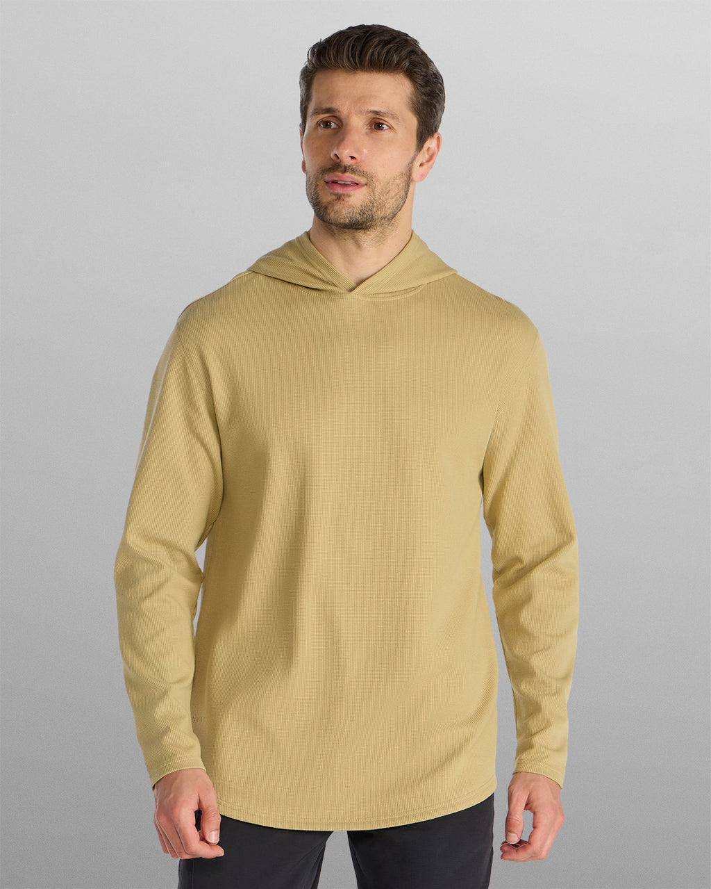 Thermal Hooded Drop-Cut Long Sleeve