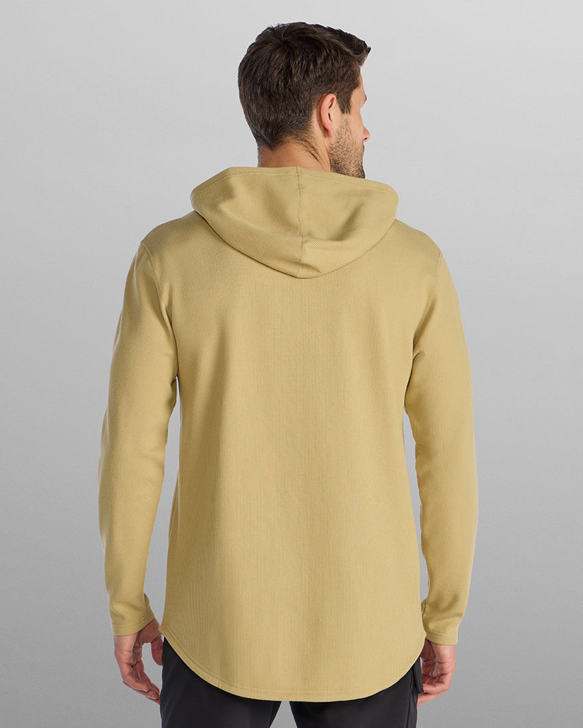 Thermal Hooded Drop-Cut Long Sleeve