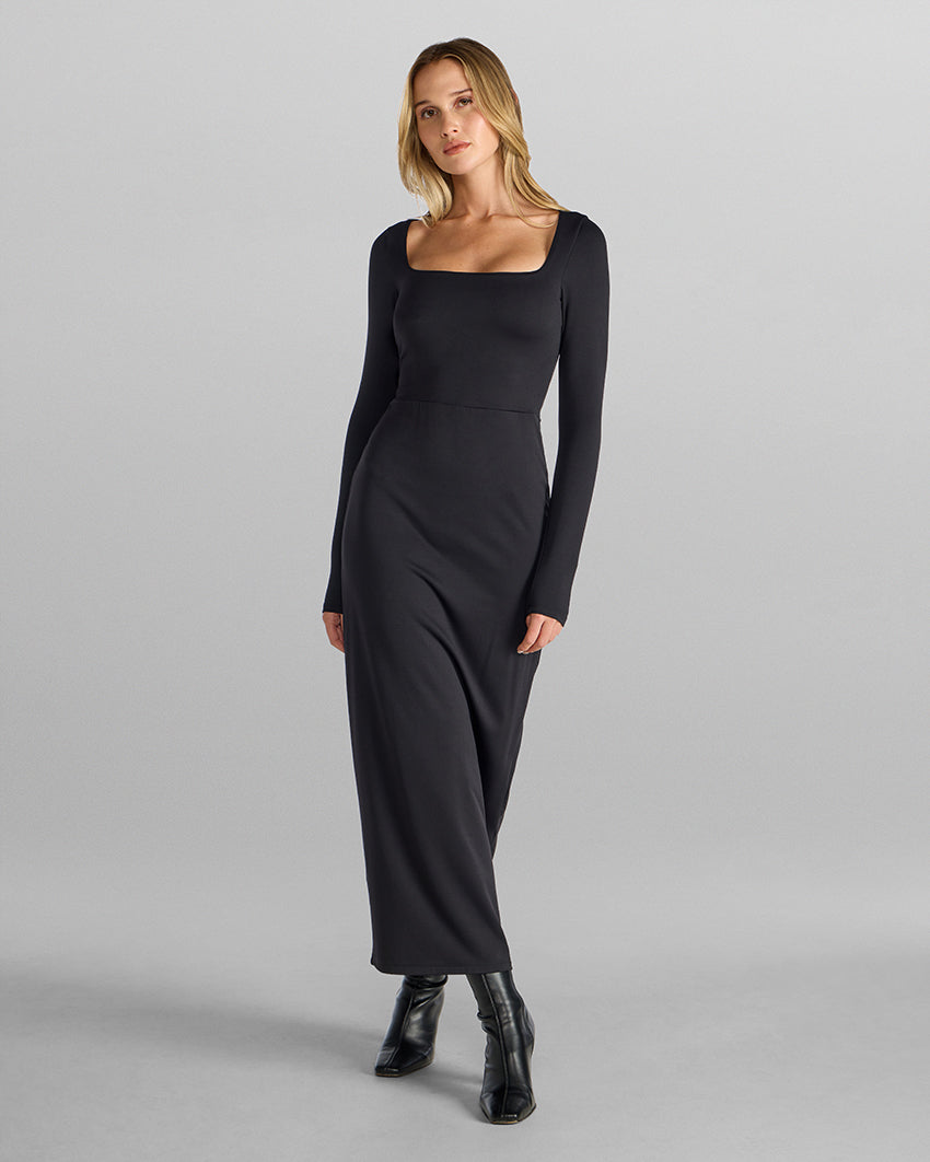 Balm Square Neck Long Sleeve Maxi Dress