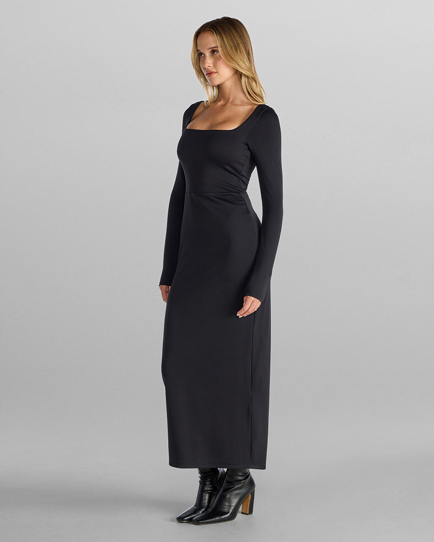 Balm Square Neck Long Sleeve Maxi Dress