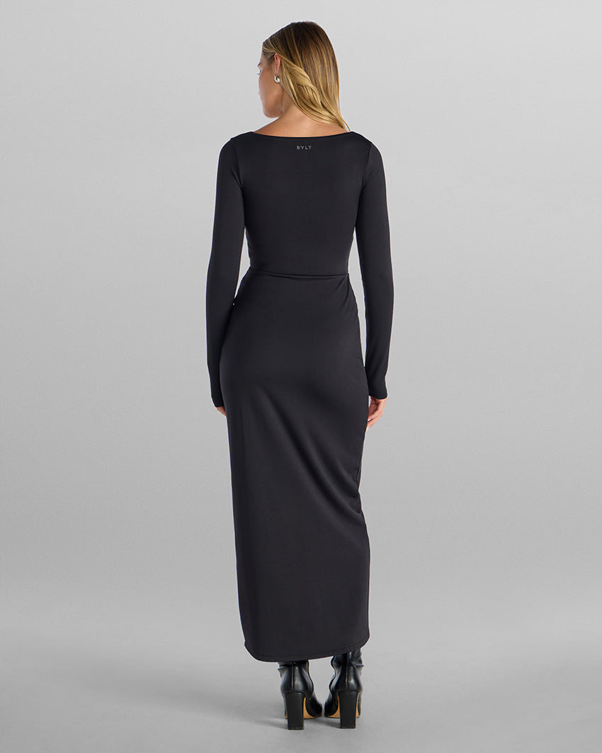Balm Square Neck Long Sleeve Maxi Dress