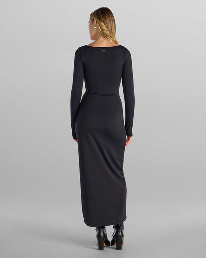 Balm Square Neck Long Sleeve Maxi Dress