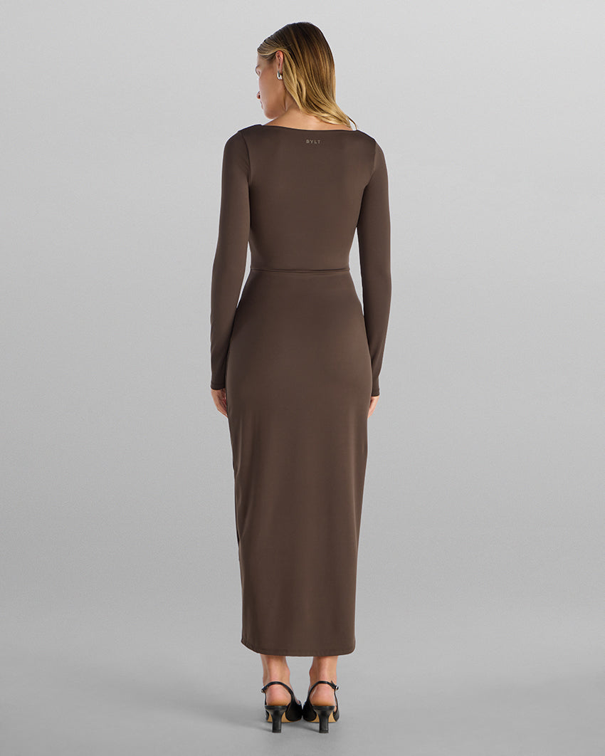 Balm Square Neck Long Sleeve Maxi Dress