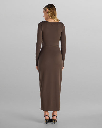 Balm Square Neck Long Sleeve Maxi Dress