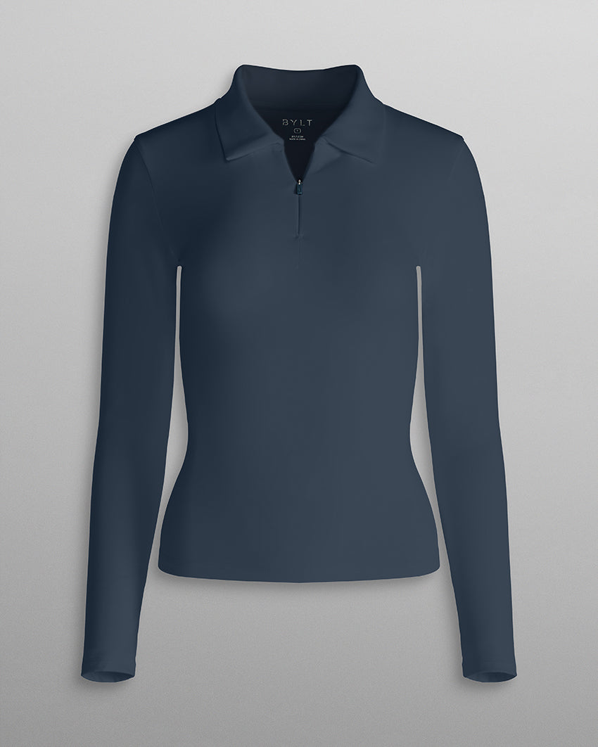 Balm Zip Long Sleeve Polo