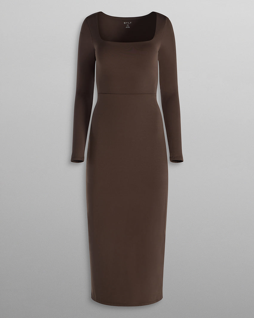 Balm Square Neck Long Sleeve Maxi Dress