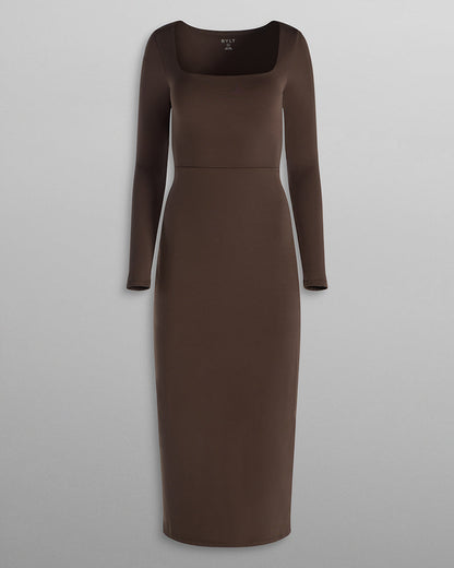Balm Square Neck Long Sleeve Maxi Dress