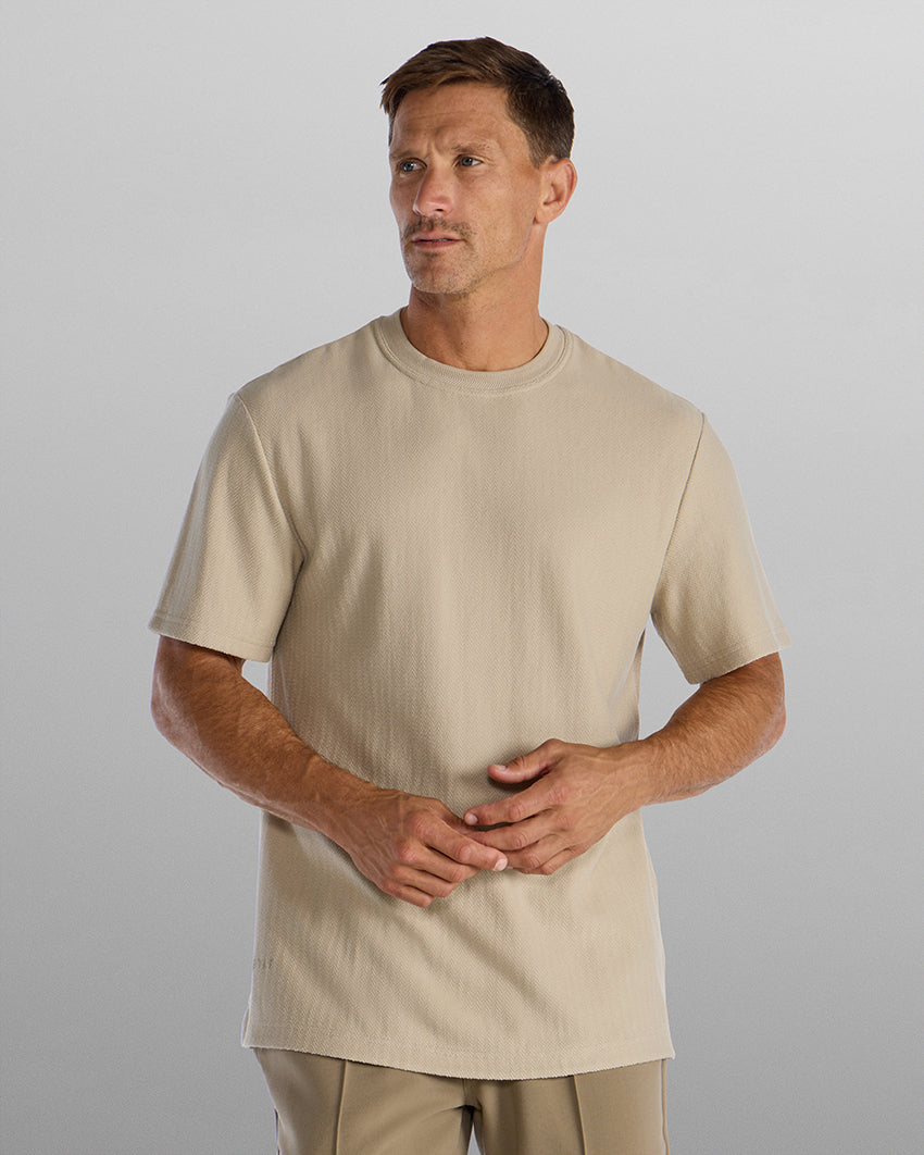 Brushed Herringbone Box Tee