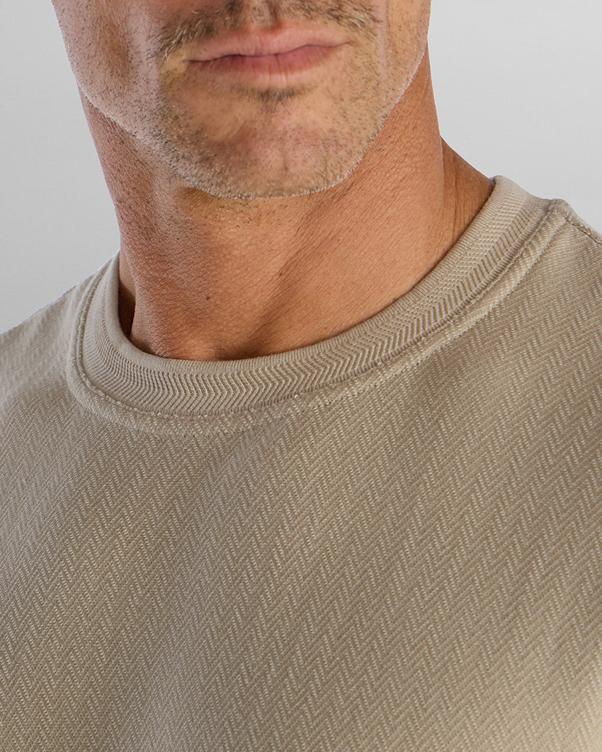 Brushed Herringbone Box Tee