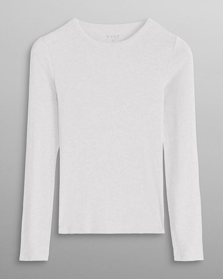 Modal Micro Rib Fitted Long Sleeve