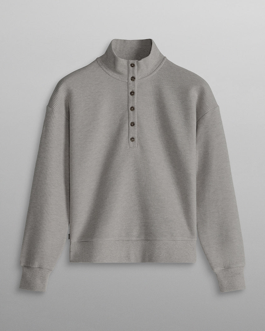 Waffle Knit Collared Pullover