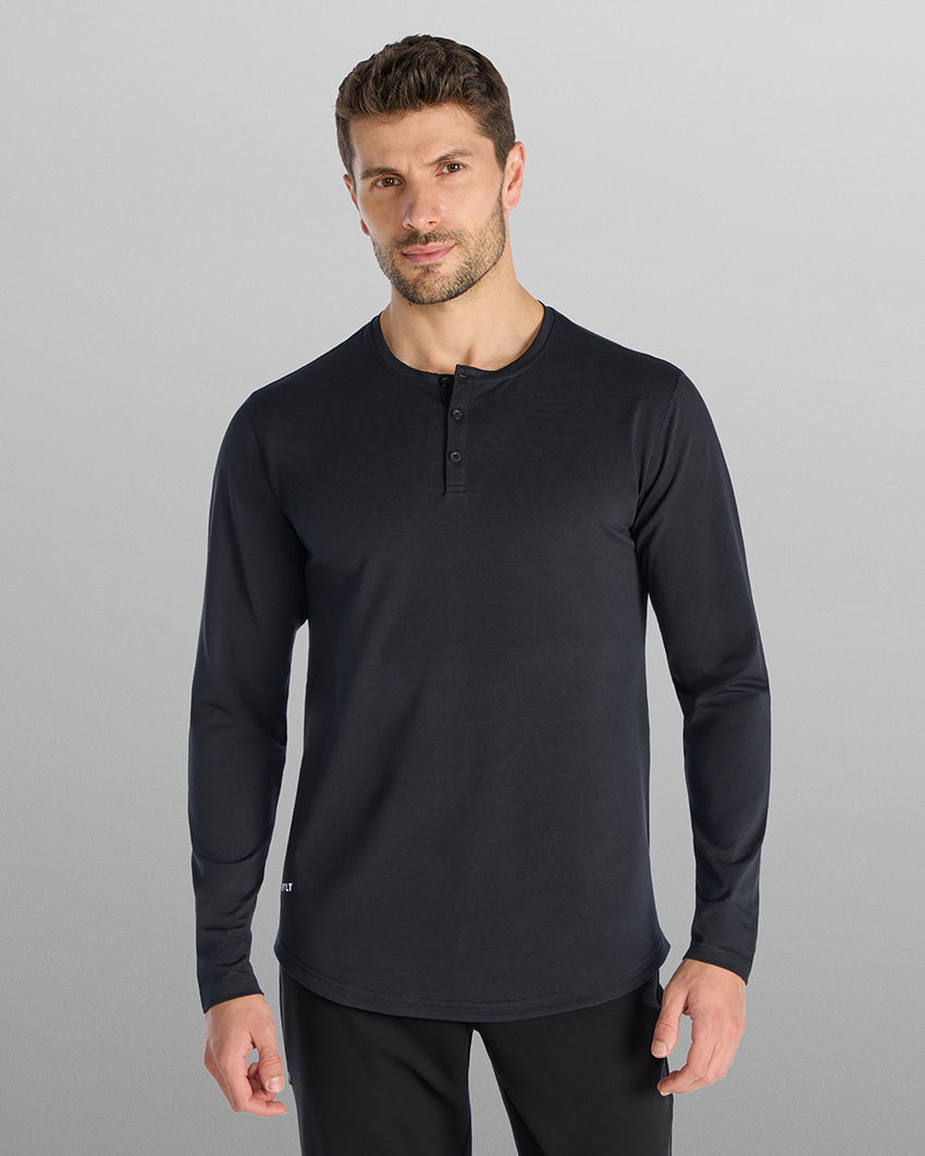 Henley Drop-Cut Long Sleeve: LUX