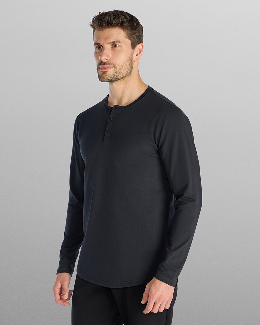 Henley Drop-Cut Long Sleeve: LUX