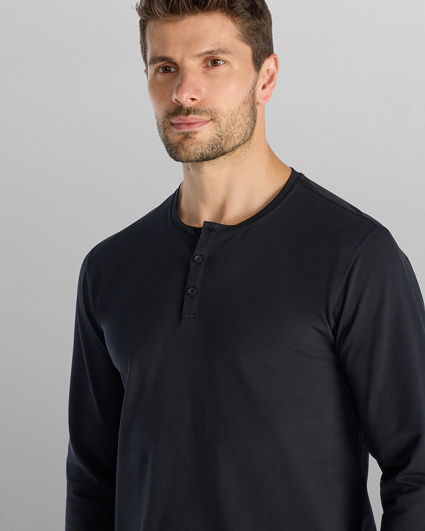 Henley Drop-Cut Long Sleeve: LUX