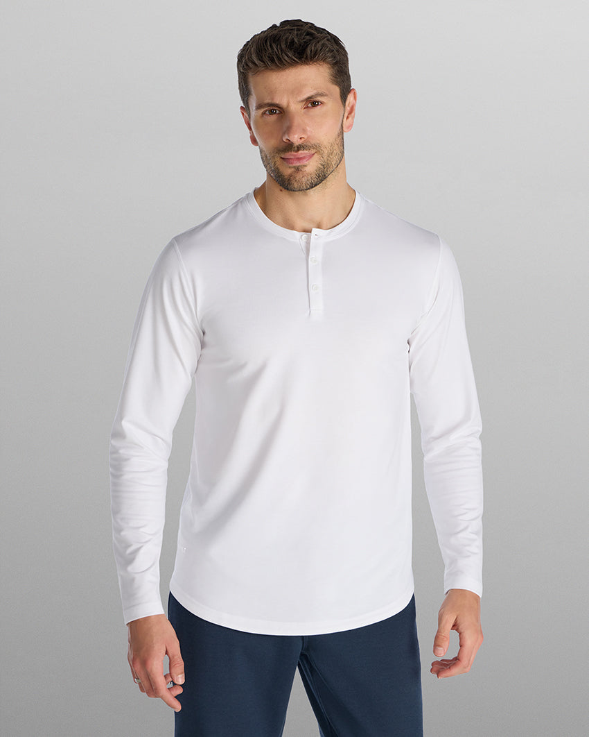 Henley Drop-Cut Long Sleeve: LUX