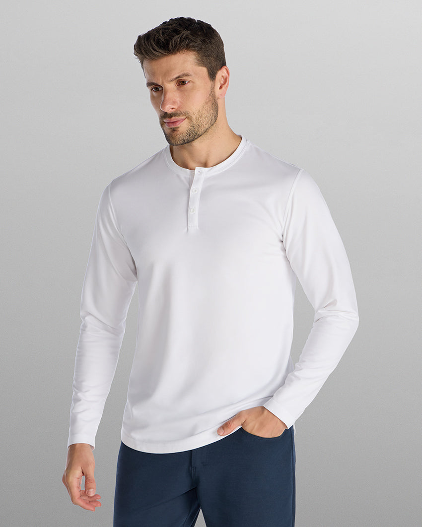Henley Drop-Cut Long Sleeve: LUX