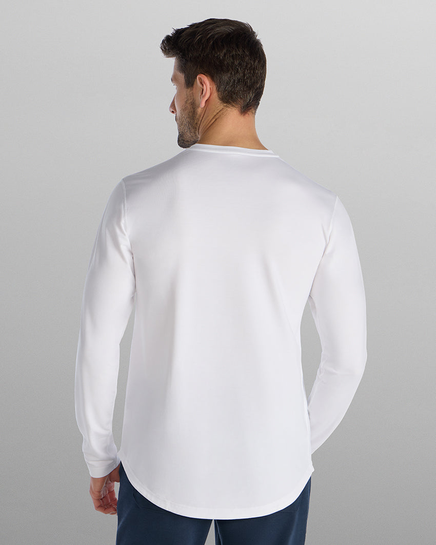 Henley Drop-Cut Long Sleeve: LUX