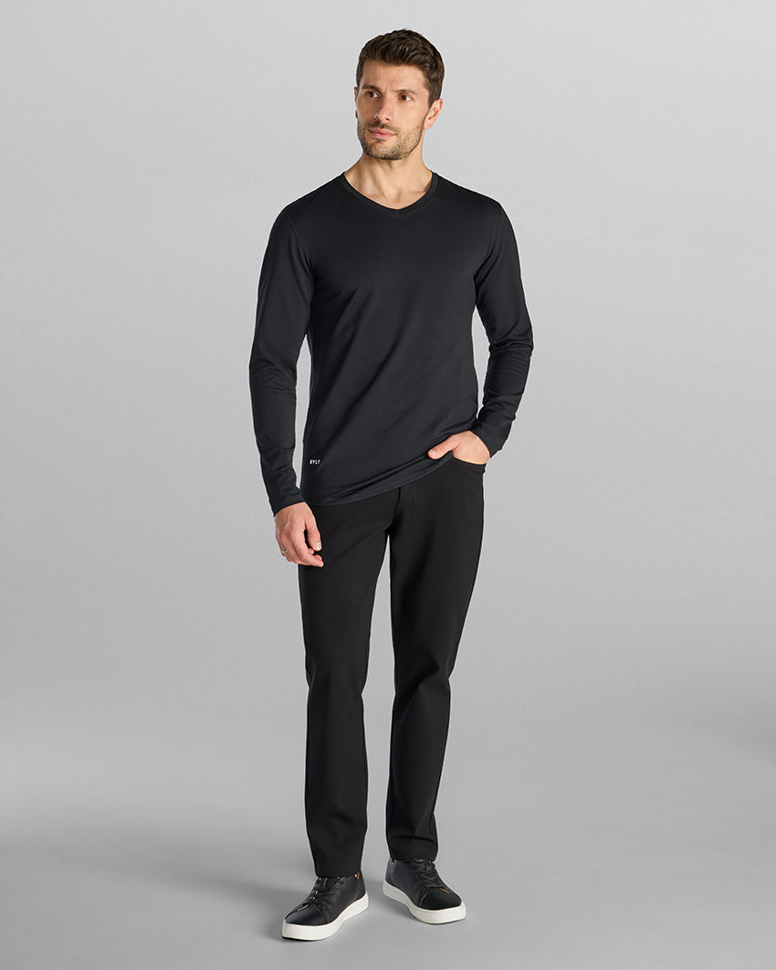 V-Neck Long Sleeve Drop-Cut: LUX