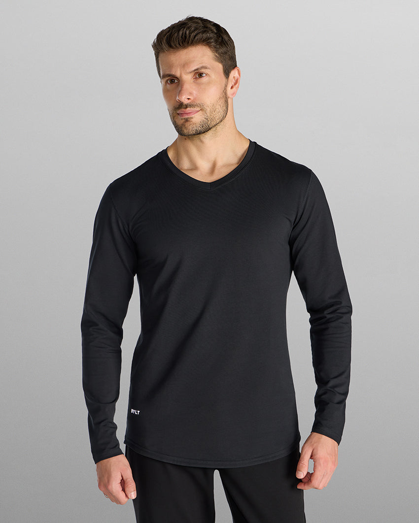 V-Neck Long Sleeve Drop-Cut: LUX