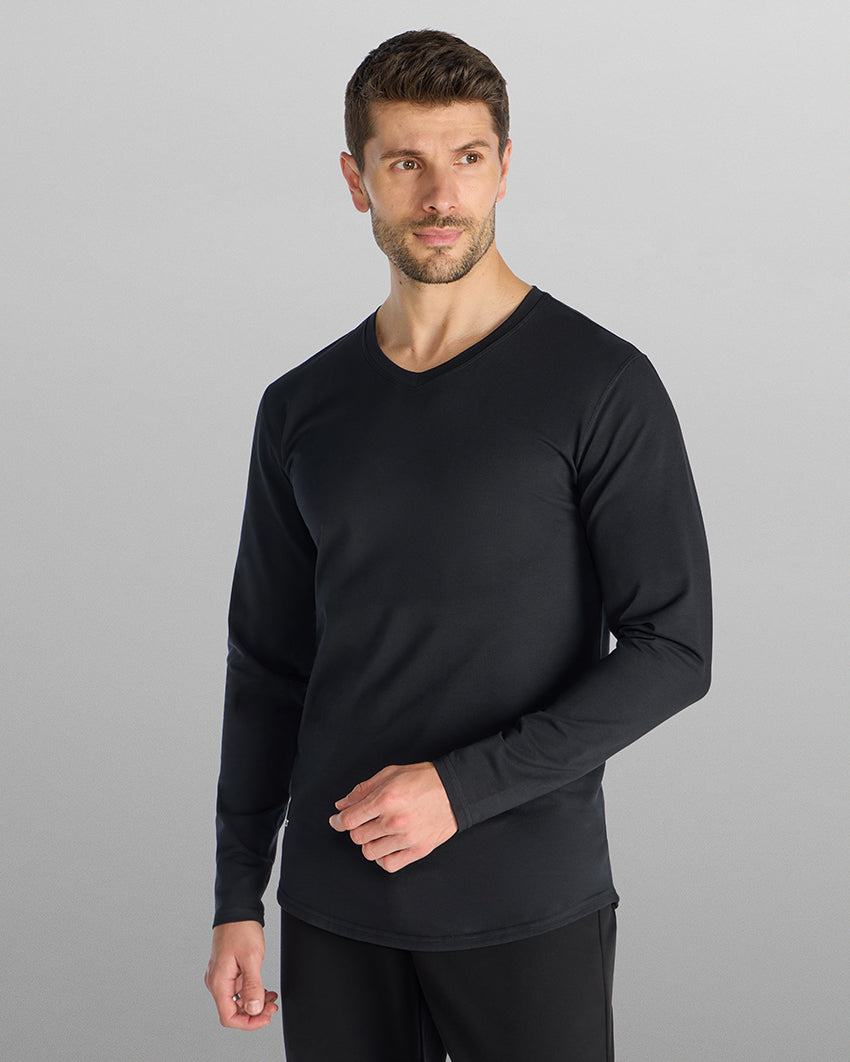V-Neck Long Sleeve Drop-Cut: LUX