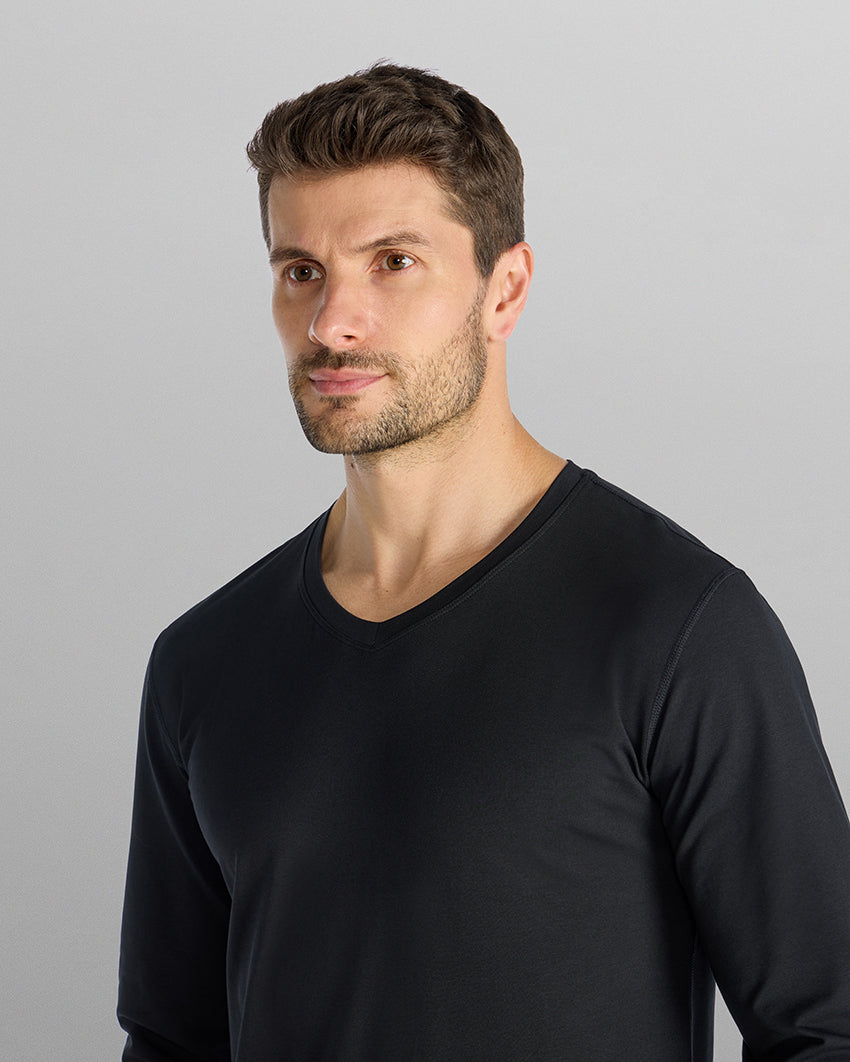 V-Neck Long Sleeve Drop-Cut: LUX