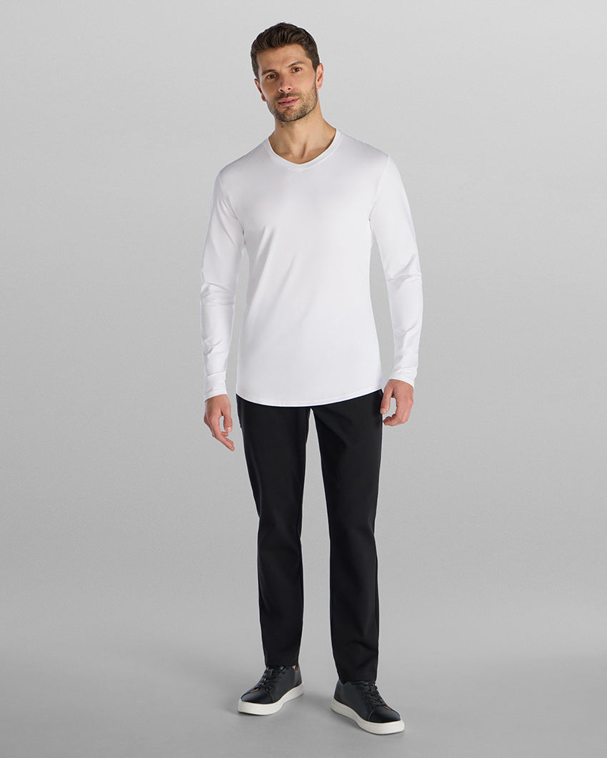 V-Neck Long Sleeve Drop-Cut: LUX