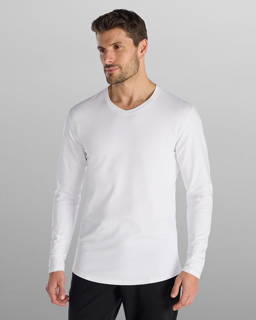 V-Neck Long Sleeve Drop-Cut: LUX