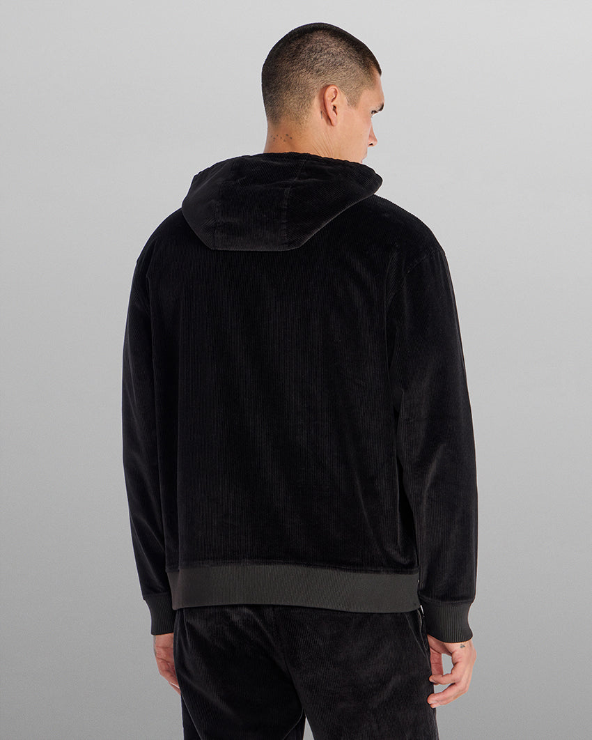 Corduroy Relaxed Mockneck Hoodie