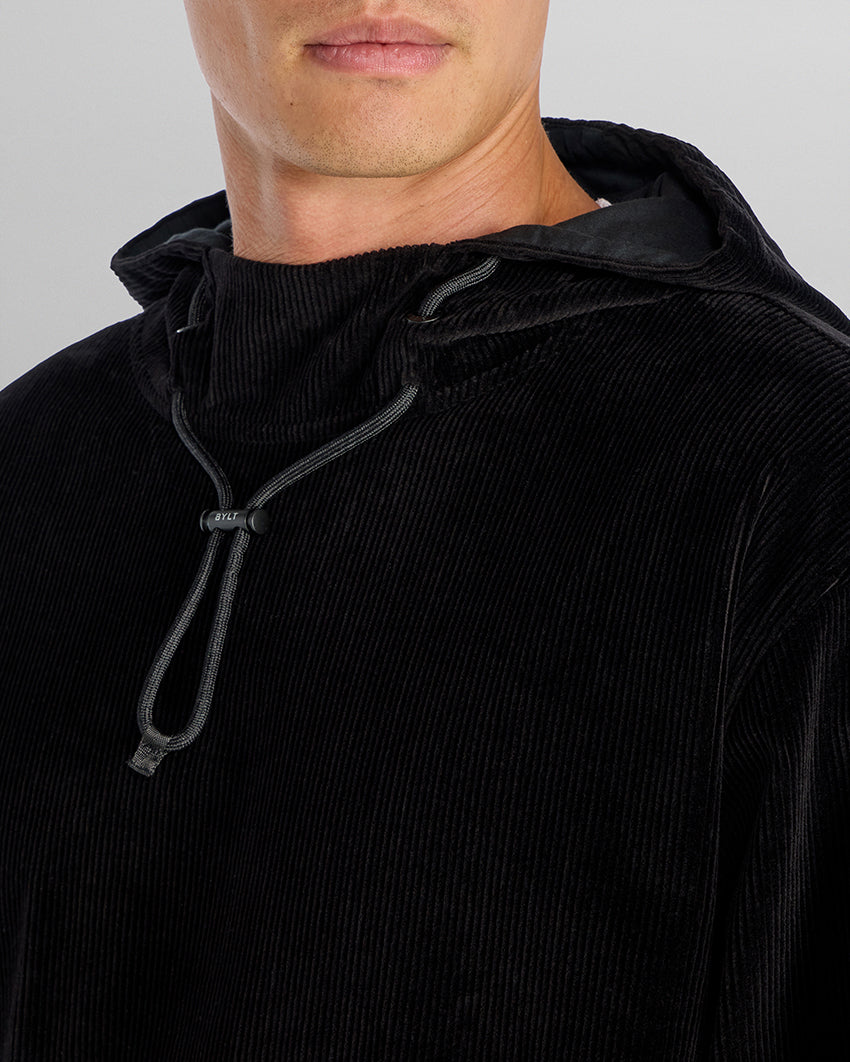 Corduroy Relaxed Mockneck Hoodie