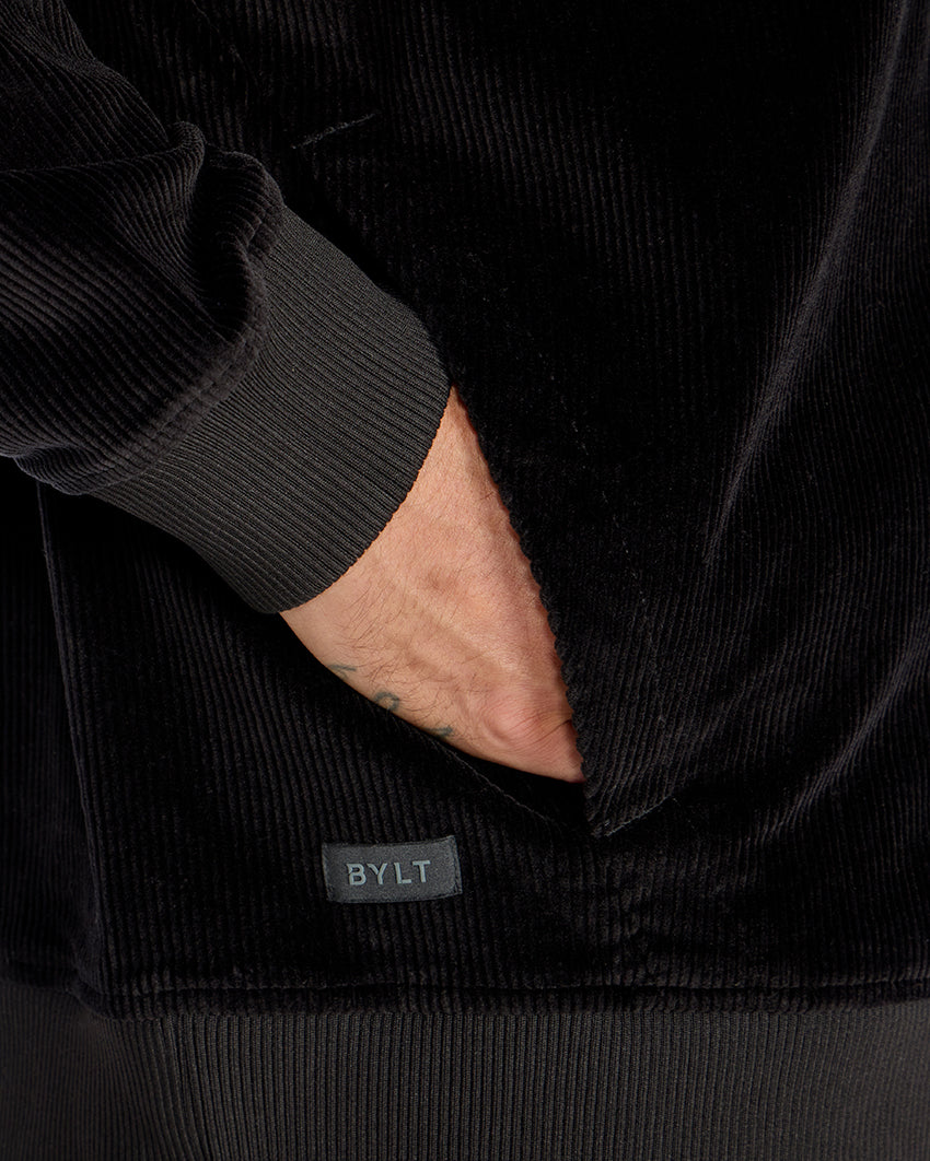 Corduroy Relaxed Mockneck Hoodie