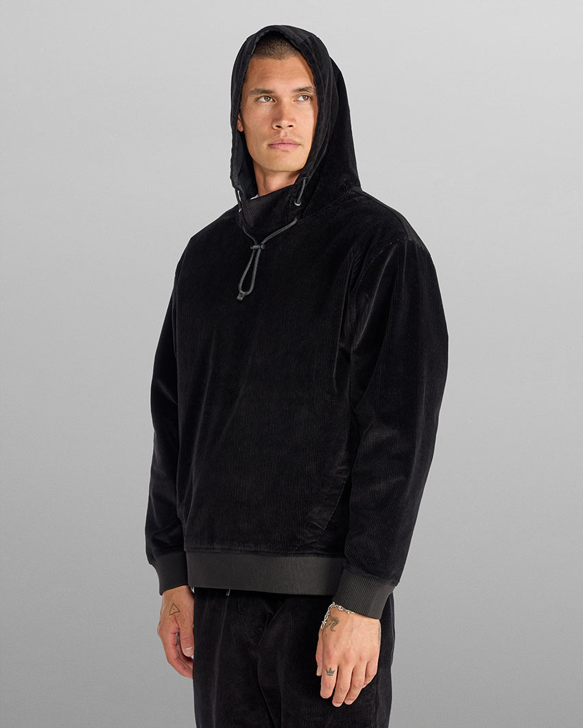 Corduroy Relaxed Mockneck Hoodie