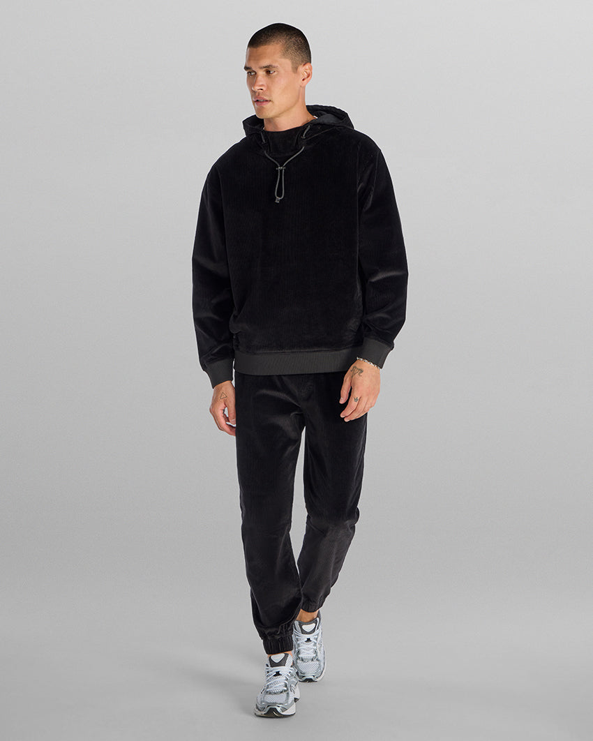 Corduroy Relaxed Mockneck Hoodie