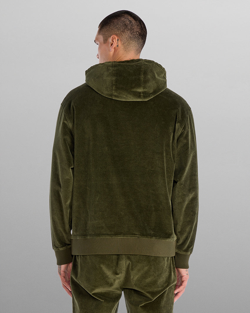 Corduroy Relaxed Mockneck Hoodie