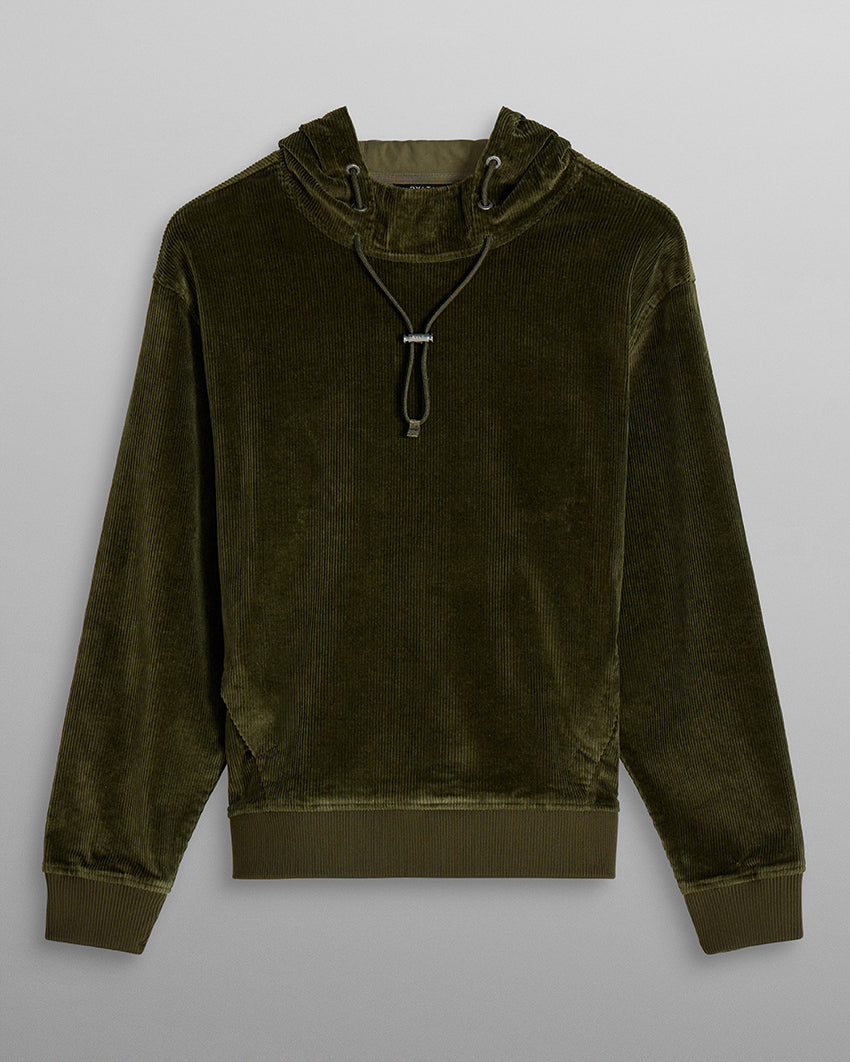 Corduroy Relaxed Mockneck Hoodie