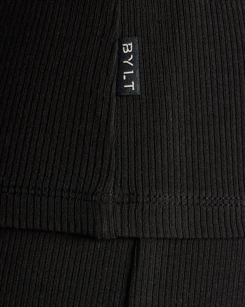 Modal Micro Rib Fitted Long Sleeve