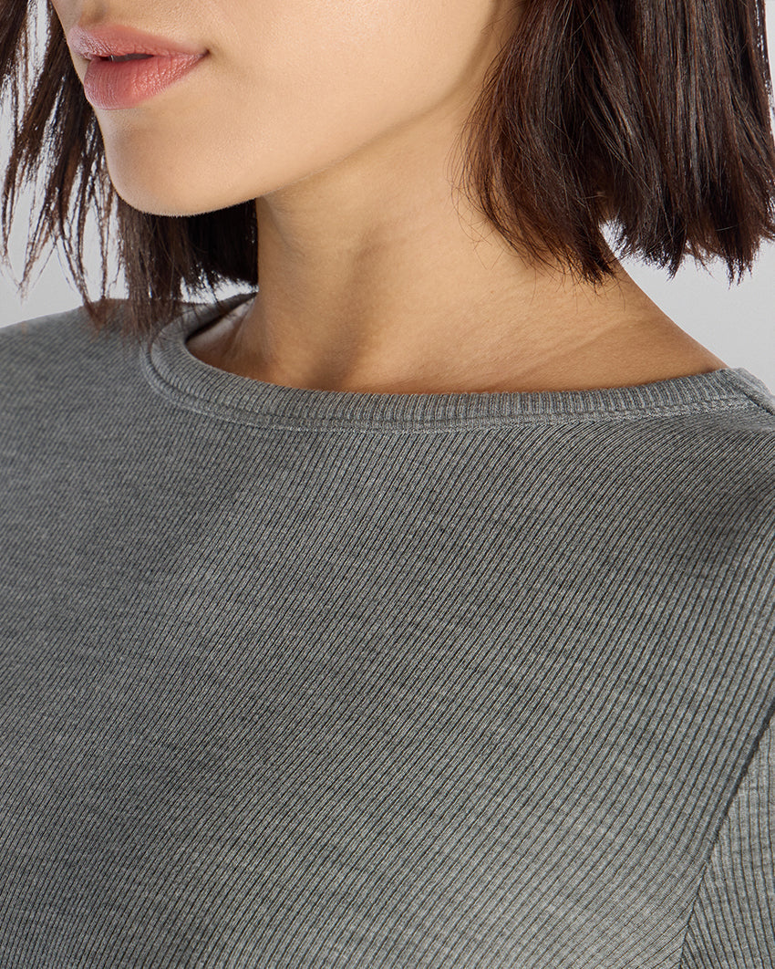 Modal Micro Rib Fitted Long Sleeve
