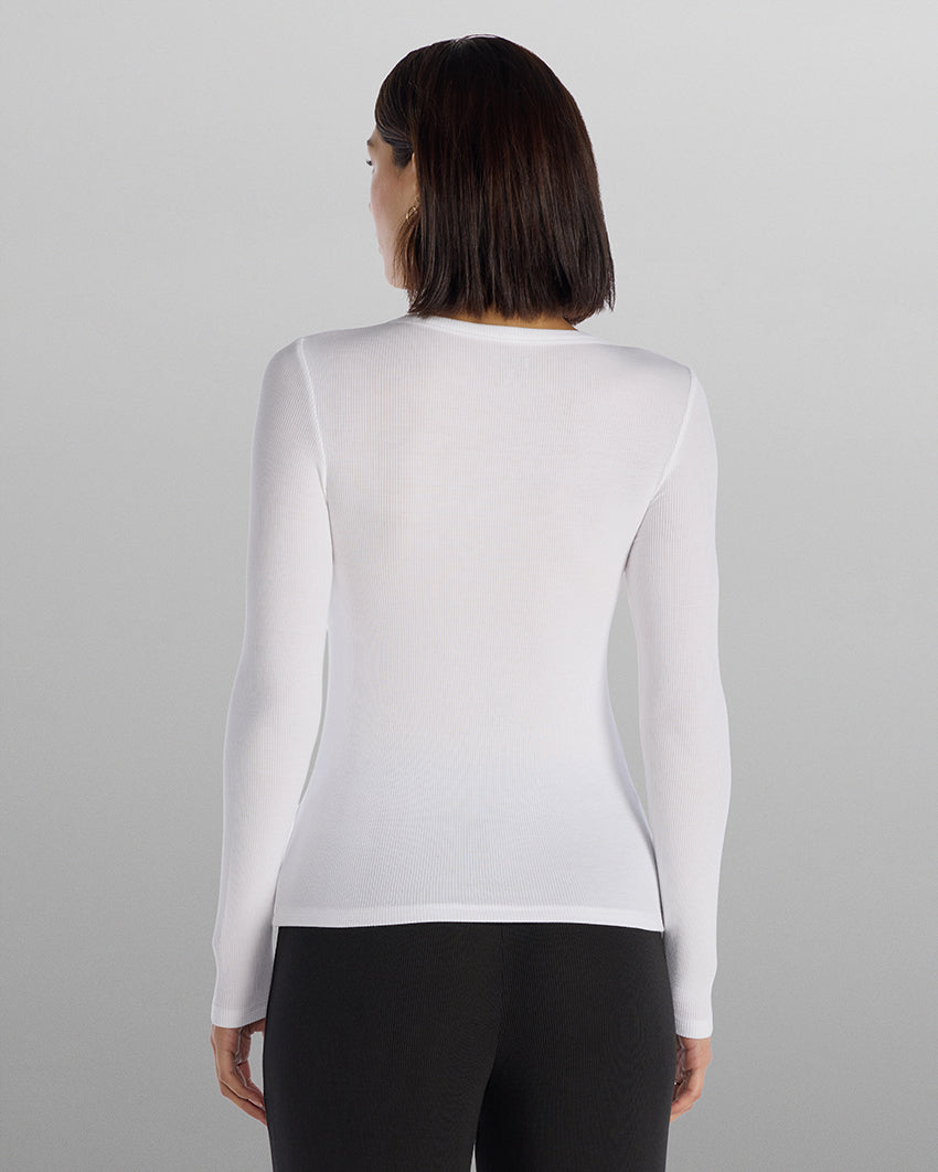 Modal Micro Rib Fitted Long Sleeve