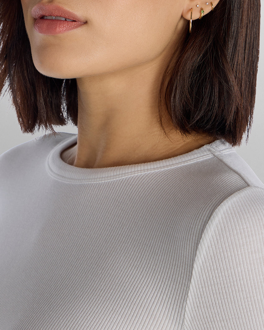 Modal Micro Rib Fitted Long Sleeve