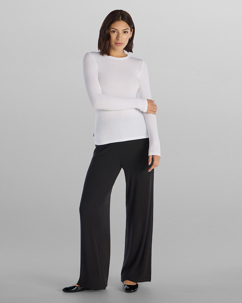 Modal Micro Rib Fitted Long Sleeve