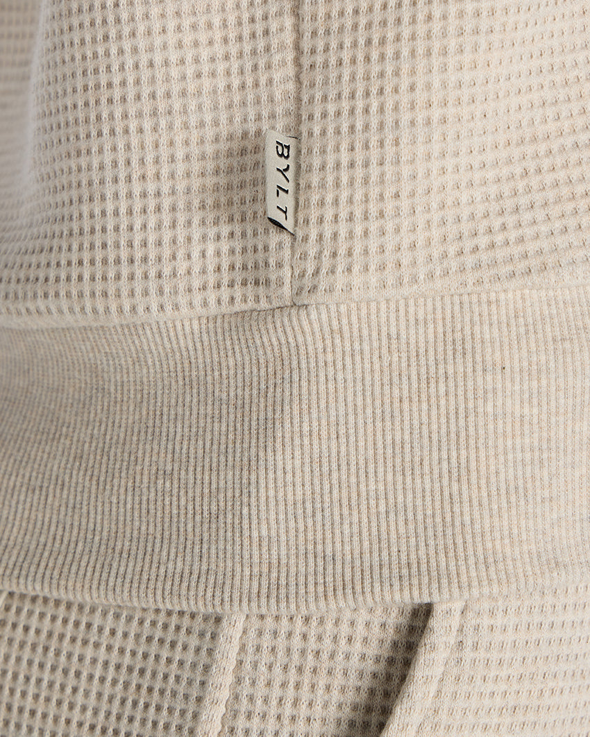 Waffle Knit Collared Pullover